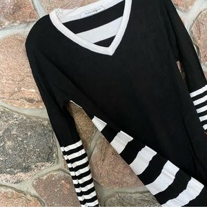 Bianca Nygard black and white striped sweater.